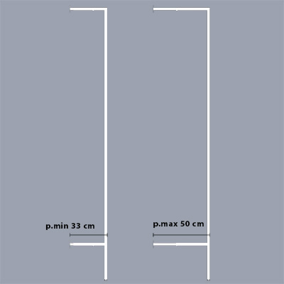 Montant déporté 36,5 cm - Or - H 240 cm - Ligne Square 25 or-2