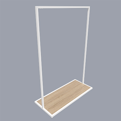 Portant vêtement professionnel blanc sur vérin, 105x45x150cm - Ligne Square 25 blanc-2