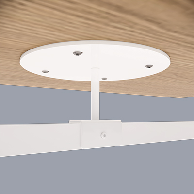 Support tablette pour tube ø25mm, blanc, épaisseur du tube 3mm - Ligne Square 25 blanc-1