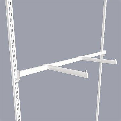 Bras droit L30cm pour barre de charge, tube 30x15mm, blanc - Ligne Square 25 blanc-1