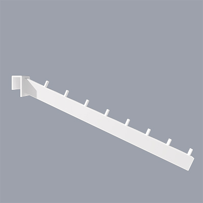 Bras incliné L33cm pour barre de charge, 8 crans, tube 30x15mm, blanc - Ligne Square 25 blanc