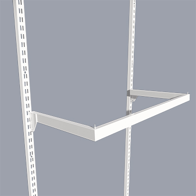 Barre guidon de penderie L 60 cm blanc tube section 30x15mm - Ligne Square 25 blanc-1