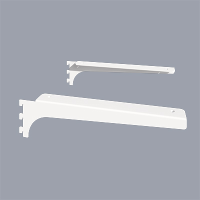 Consoles équerre L 28 cm blanc pour tablette, pas de 25 mm - Ligne Square 25 blanc