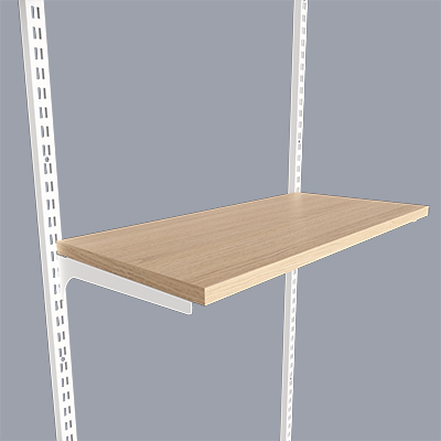 Consoles équerre L 28 cm blanc pour tablette, pas de 25 mm - Ligne Square 25 blanc-1