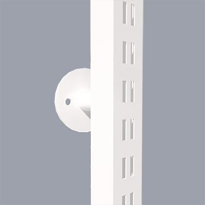 Montant crémaillère mural double perforation 240cm blanc section 25x25mm - Ligne Square 25 blanc-1