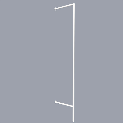 Montant mural déporté double perforation 240cm blanc section 25x25mm - Ligne Square 25 blanc