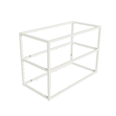 Table de présentation 3 niveaux Square blanc 120 × 60 × 85 cm - Ligne Square 25 blanc-1