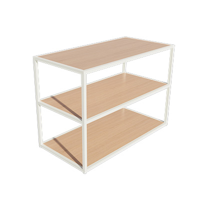 Table de présentation 3 niveaux Square blanc 120 × 60 × 85 cm - Ligne Square 25 blanc-2