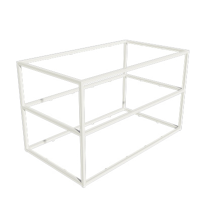 Table de présentation 3 niveaux Square blanc 140 × 80 × 85 cm - Présentoirs de magasin - Ligne Square 25 blanc-1