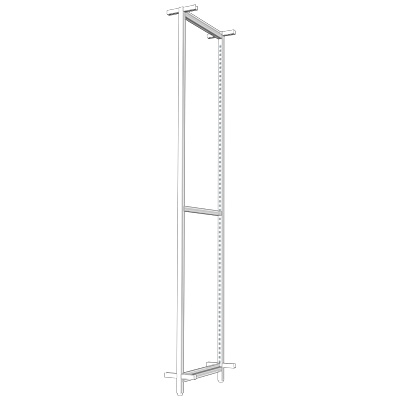 Cadre central Square noir sablé H 240 × P 46,4 cm - Ligne Square 25 noir-1
