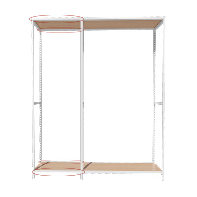 Entretoise Square L 57,8 cm blanc sablé - Set de 4 - Ligne Square 25 blanc-2