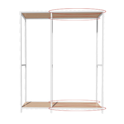 Entretoise Square L 97,8 cm blanc sablé - Set de 4 - Ligne Square 25 blanc-2