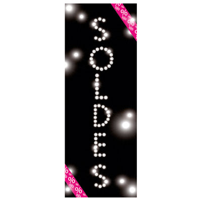 Affiche Soldes vintage strass/noir 42 x 115 cm - Affiches Soldes