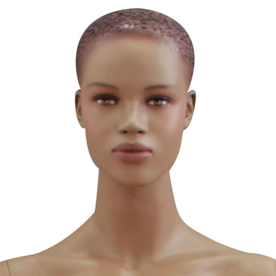 Mannequin femme afro, cheveux sculptés, bras le long du corps - Mannequins cheveux sculptés-1