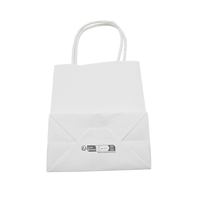 Sac kraft avec fenêtre et poignées torsadées, blanc, 11 + 6 x 14 cm, paquet de 20 - Sacs kraft unis à fenêtre-4