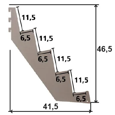 Console 4 niveaux pour tablette presse/multimédia pas de 50 mm - Ligne Store gris métallisé pas de 50 mm-1