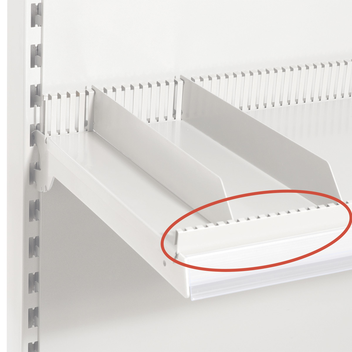 Profil avant pour diviseurs - Ligne Store blanc pas de 25 mm-1