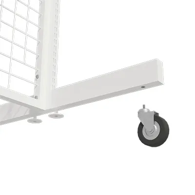 Piètement 2 faces double perforation, pas de 25 mm - Ligne Store blanc pas de 25 mm-2