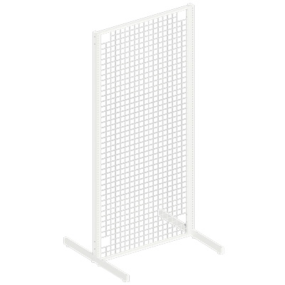 Piètement 2 faces double perforation, pas de 25 mm - Ligne Store blanc pas de 25 mm-1