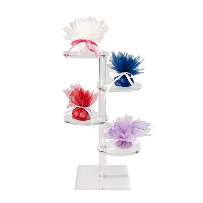 Présentoir 4 plateaux ronds  - Supports Plexi-3