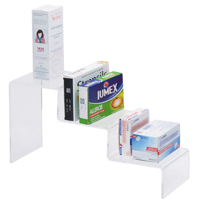 Présentoir escalier 3 marches - Supports Plexi-1