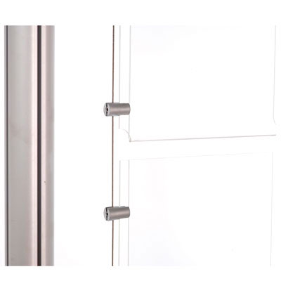 Présentoir porte-affiches sur câbles 12 x A4 – autoportant aluminium/acrylique - Vitrines d'affichage-1