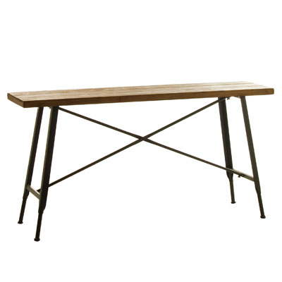 Table de présentation bois / métal 147 x 38,5 x 76 cm - Ligne Industrielle