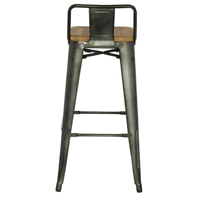 Tabouret métal haut assise bois - Tabourets-3