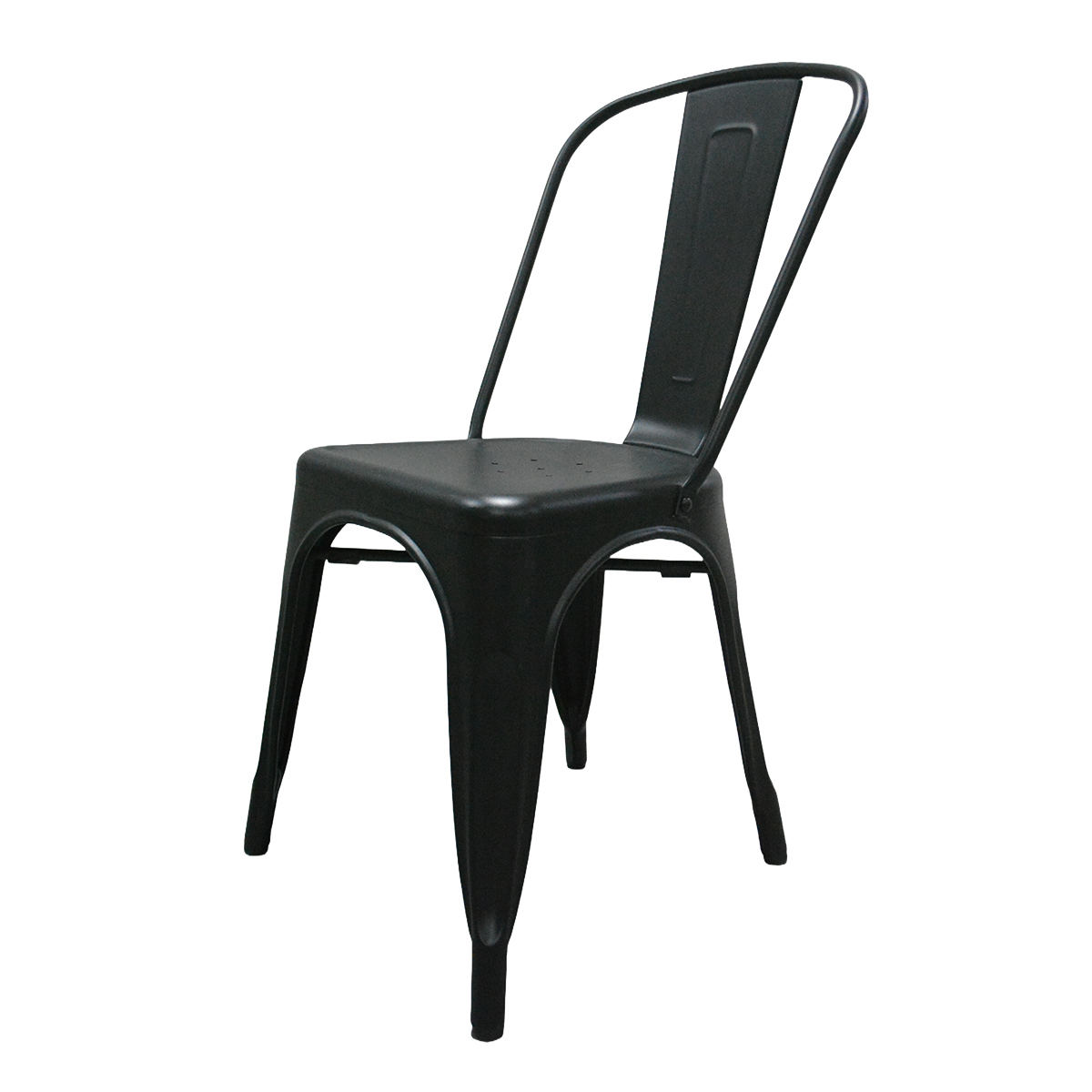 Chaise Bistrot Industrielle en Métal Noir Mat – Empilable et Robuste - Usage Pro CHR - Chaises d'intérieur-2