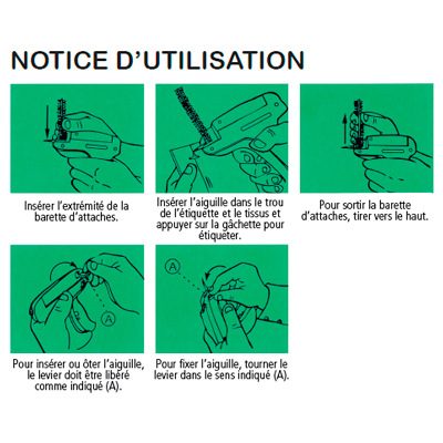 Pistolet textile - Pistolet à étiquettes, aiguille fine pour tissus fins, vert kaki - Pistolets textile-1