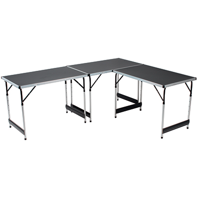 Set de 3 tables multifonctions pour marché pliables, tables pliantes pour marché - Etalages de marché