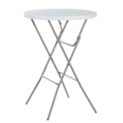 Mange debout pliant HDPE blanc ø 80  x H 110 cm - Table haute pliante - Tables pliantes traiteurs