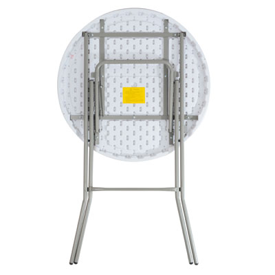 Mange debout pliant HDPE blanc ø 80  x H 110 cm - Table haute pliante - Tables pliantes traiteurs-1