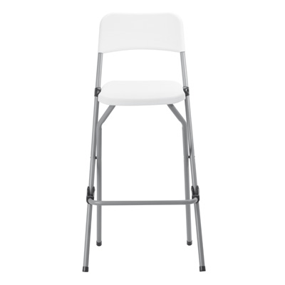 Chaise haute pliante plastique blanche 51 x 46 x H 100,5 cm - Chaises de terrasse-2