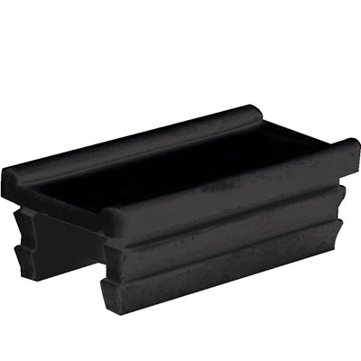 Manchon plastique noir pour haut de gondole - Ligne Store noir pas de 25 mm