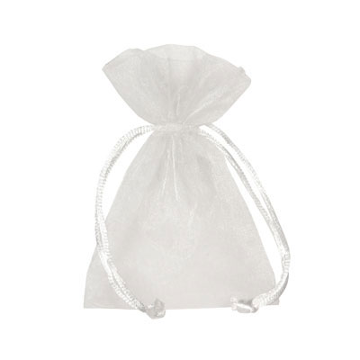 Pochette organza blanc 7,5 x 10 cm - Paquet de 10 - Pochettes organza