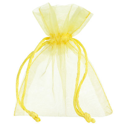 Pochette organza jaune 17 x 24 cm - Paquet de 10 - Pochettes organza