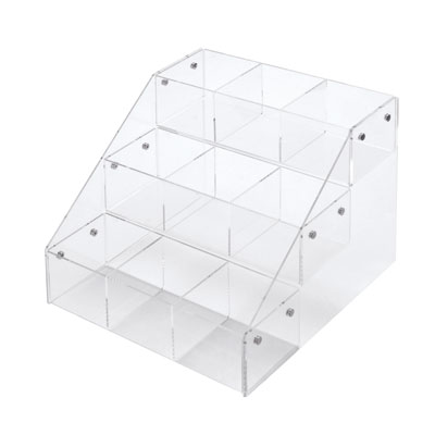 Présentoir à cases 3 niveaux - Supports Plexi