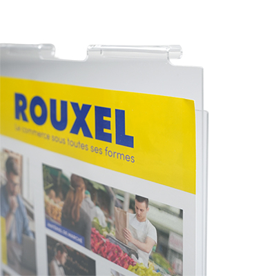 Porte-affiche A4 vertical plexi transparent 2mm – Support mural acrylique - Porte-visuels pour grilles-1