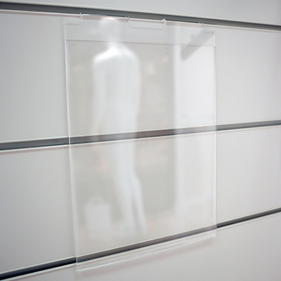 Porte-affiche A4 vertical plexi transparent 2mm – Support mural acrylique - Porte-visuels pour grilles-2