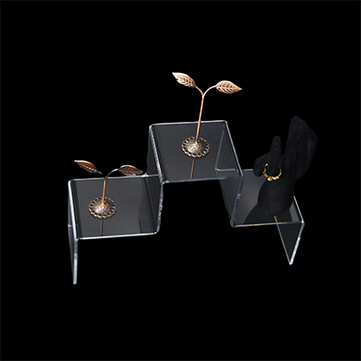 Présentoir escalier 3 marches acrylique transparent 30 x 19 x 10 cm - Supports Plexi-3