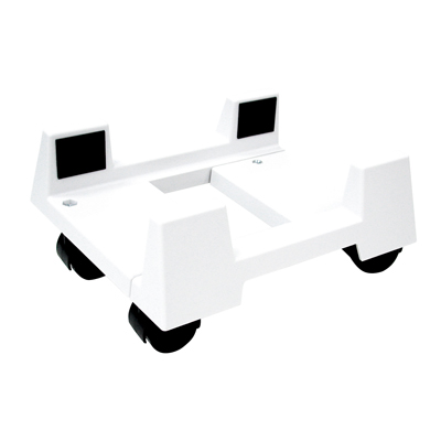 Support unité central sur roulette - Blanc - L 25,6 x P 22,5 x H 12,2 cm - Ergonomie bureautique 