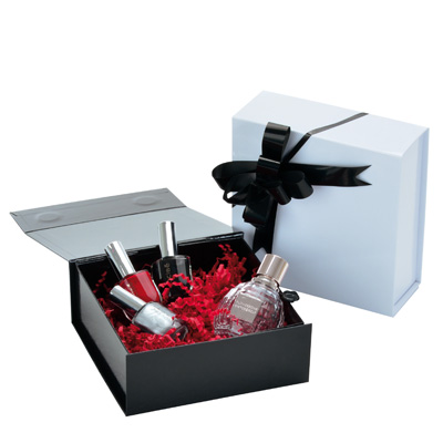 Boîtes aimantées - noir brillant - 16 x 16 x H 6 cm - par 5 - Boîtages cadeaux-2