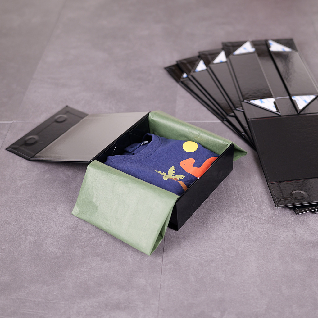 Boîtes cadeaux aimantées - noir brillant - 16 x 16 x 6 cm – Paquet de 5 - Boites aimantées-3