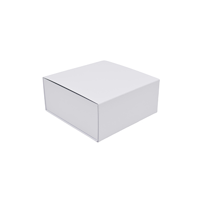 Boîte cadeau carton pliable blanche 22 x 22 x H 10 cm, 1200g/m² - Paquet de 5 - Boites cadeaux carton pliables