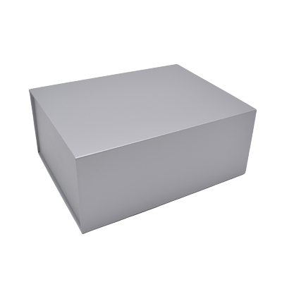 Boîte cadeau pliable argent 29x22x12cm – Paquet de 5 - Boites cadeaux carton pliables