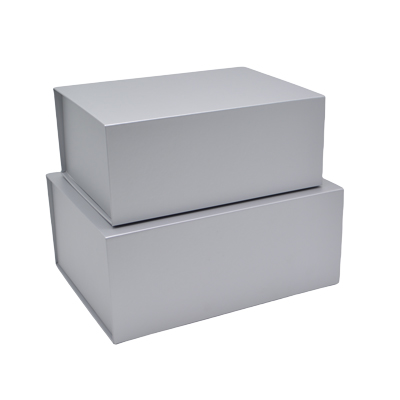 Boîte cadeau pliable argent 29x22x12cm – Paquet de 5 - Boites cadeaux carton pliables-2