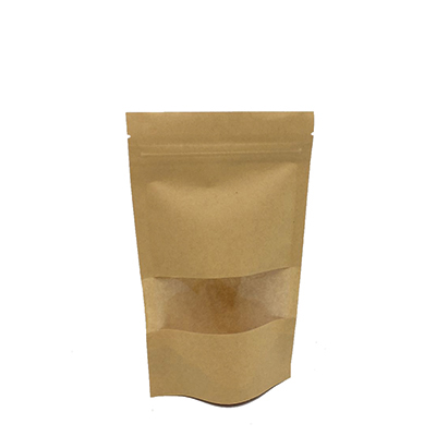 Sachet kraft fermeture par zip 500 ml 14 + 4 x H 22 cm - Paquet de 50 - Sachets doypacks