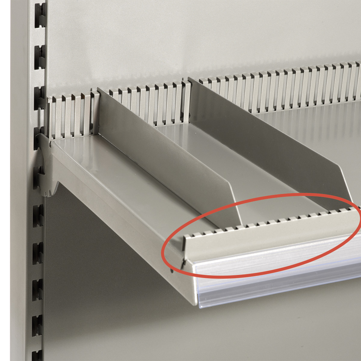 Profil avant pour diviseurs - Ligne Store gris métallisé pas de 25 mm-1