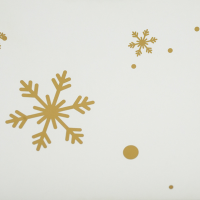 Corbeille carton rectangulaire Flocons 33 x 20 x 7,5 cm blanc / or, paquet de 10  - Corbeilles carton-2